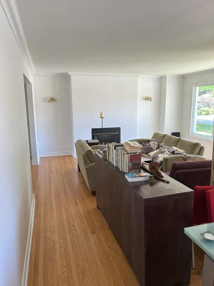 white painted living room